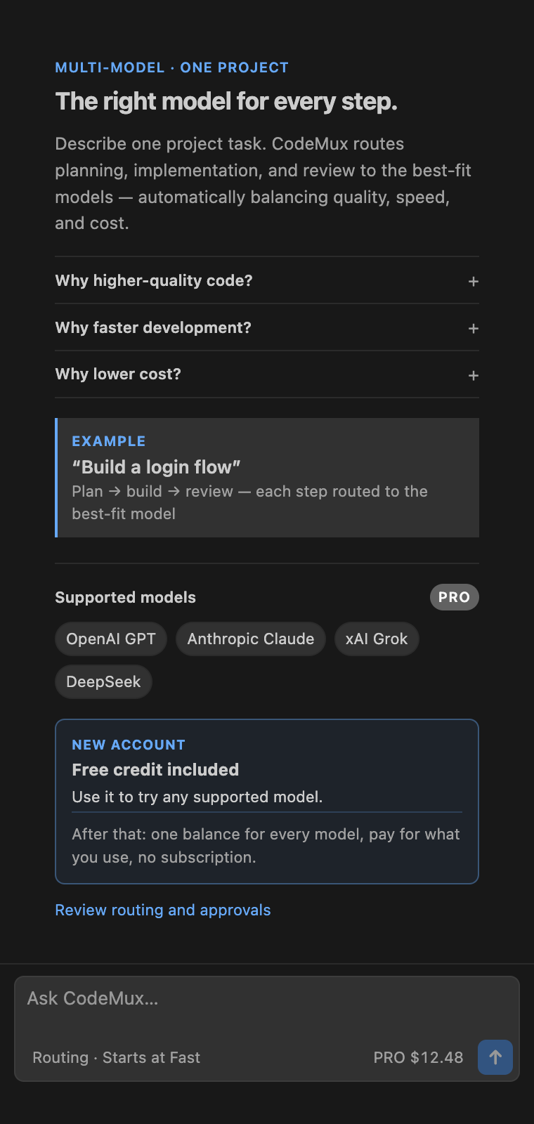 CodeMux sidebar chat
